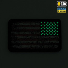 M-Tac нашивка прапор США реверс вінтаж (80х50 мм) Black/GID