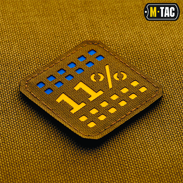 M-Tac нашивка 11% Laser Cut мала Coyote/Yellow/Blue. Фото 2