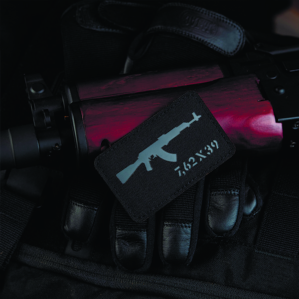M-Tac нашивка AKM 7,62х39 Laser Cut Black/Grey. Фото 4