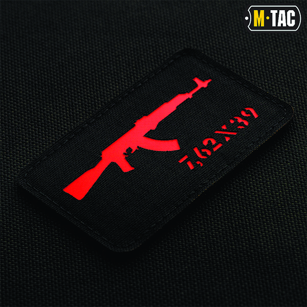 M-Tac нашивка AKM 7,62х39 Laser Cut Black/Red. Фото 2