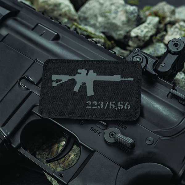 M-Tac нашивка AR-15 .223/5,56 Laser Cut Black/Grey. Фото 3