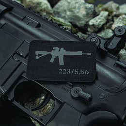 M-Tac нашивка AR-15 .223/5,56 Laser Cut Black/Grey. Фото 3