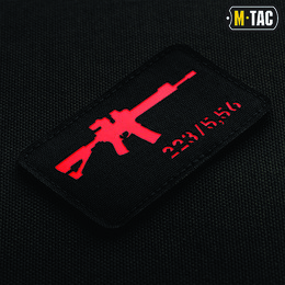 M-Tac нашивка AR-15 .223/5,56 Laser Cut Black/Red