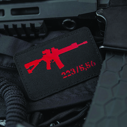M-Tac нашивка AR-15 .223/5,56 Laser Cut Black/Red. Фото 3