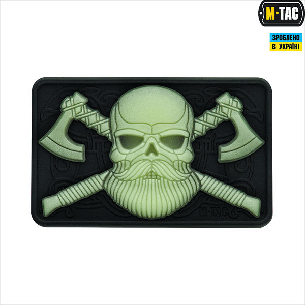 M-Tac нашивка Bearded Skull 3D PVC Black/GID