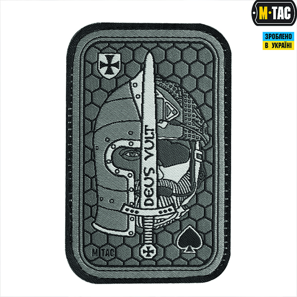 M-Tac нашивка Deus Vult Ace (жаккард) сіра