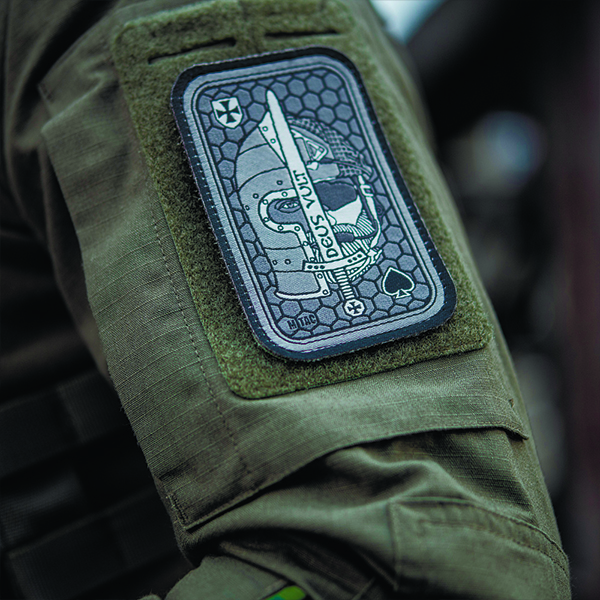 M-Tac нашивка Deus Vult Ace (жаккард) сіра. Фото 2