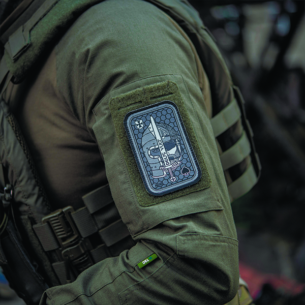 M-Tac нашивка Deus Vult Ace (жаккард) сіра. Фото 3