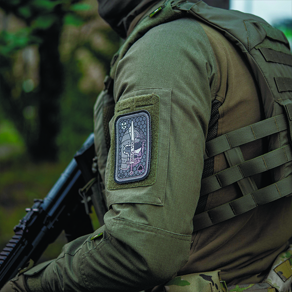 M-Tac нашивка Deus Vult Ace (жаккард) сіра. Фото 4