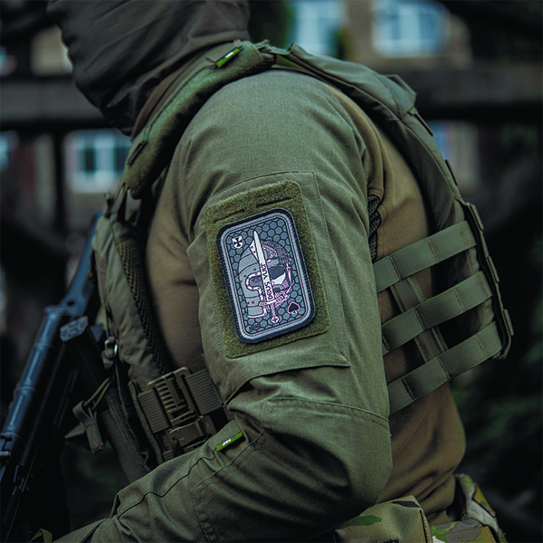 M-Tac нашивка Deus Vult Ace (жаккард) сіра. Фото 5