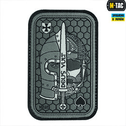 M-Tac нашивка Deus Vult Ace (жаккард) сіра
