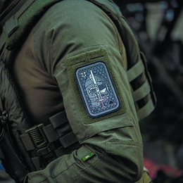 M-Tac нашивка Deus Vult Ace (жаккард) сіра. Фото 3