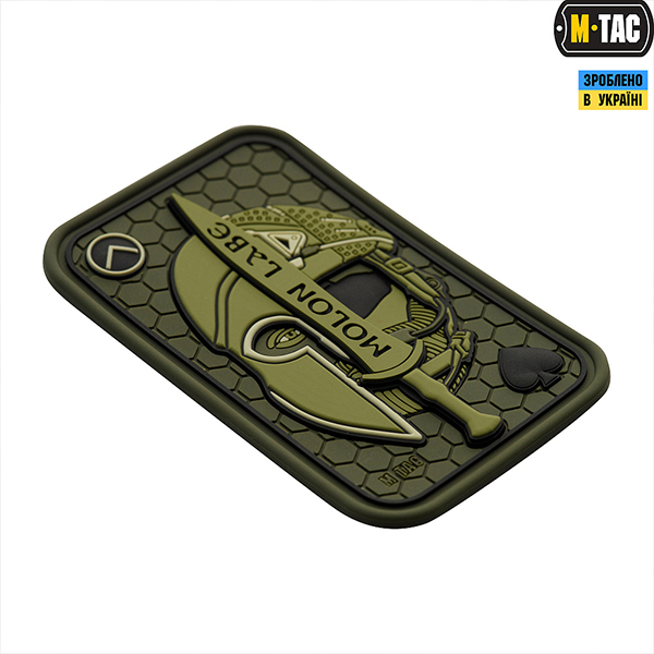 M-Tac нашивка Molon Labe Ace 3D PVC Olive. Фото 2