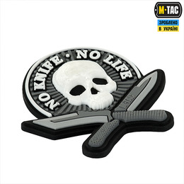 M-Tac нашивка No Knife - No Life 3D PVC Black/White. Фото 2