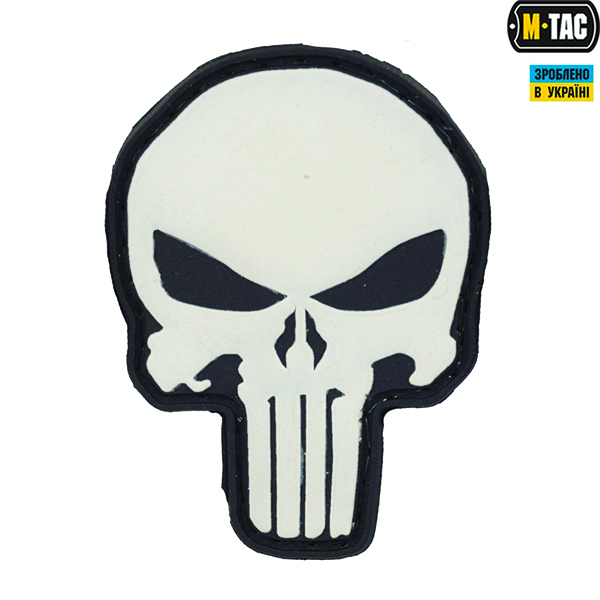 M-Tac нашивка Punisher PVC Black/White