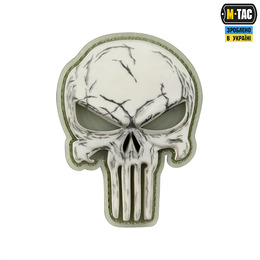 M-Tac нашивка Punisher білий GID