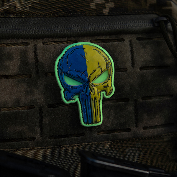 M-Tac нашивка Punisher синьо-жовтий GID. Фото 7