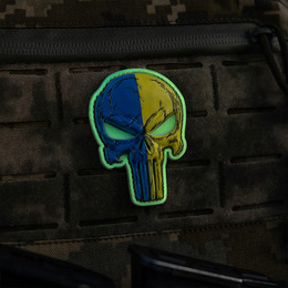 M-Tac нашивка Punisher синьо-жовтий GID. Фото 7