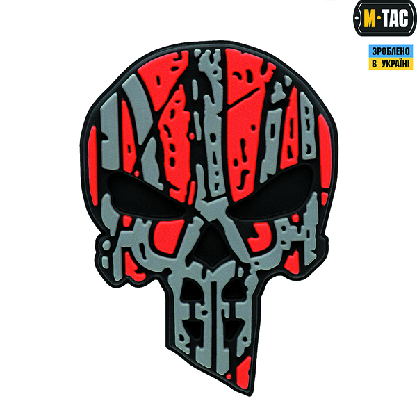 M-Tac нашивка Ukrainian Punisher 3D PVC Red/Black