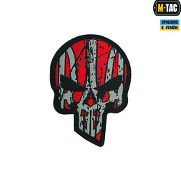 M-Tac нашивка Ukrainian Punisher (жаккард) червоно-чорна