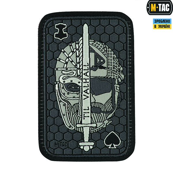 M-Tac нашивка Til Valhall Ace (жаккард) сіра
