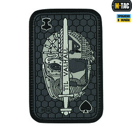 M-Tac нашивка Til Valhall Ace (жаккард) сіра