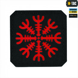 M-Tac нашивка шолом Жаху Laser Cut Black/Red