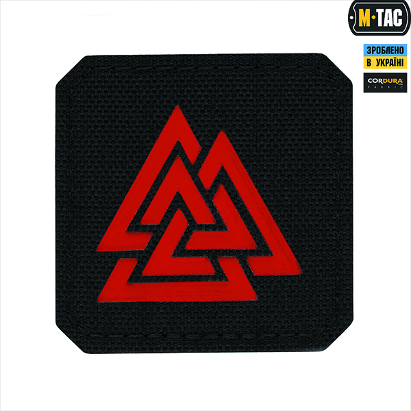 M-Tac нашивка Валькнут Laser Cut Black/Red
