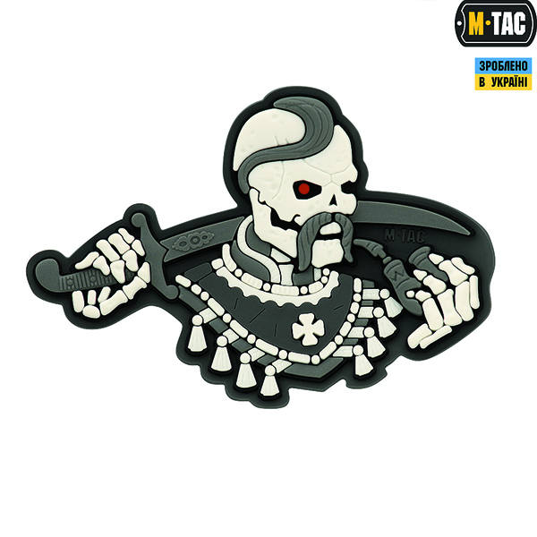 M-Tac нашивка Більше разу не вмирати 3D PVC Grey/White