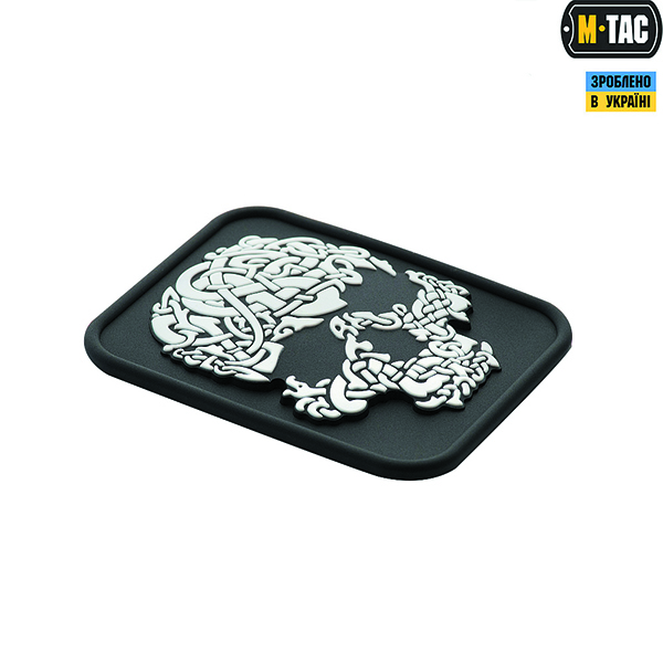 M-Tac нашивка Viking Skull PVC Black/White