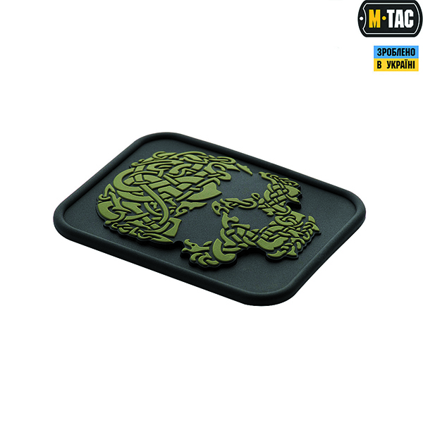 M-Tac нашивка Viking Skull PVC Black/Olive. Фото 2