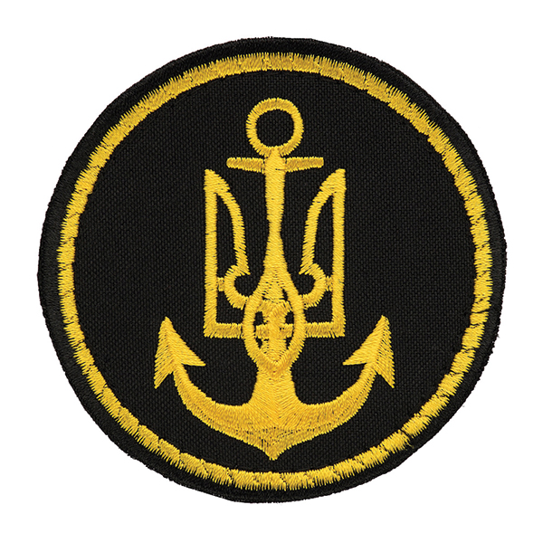 Нашивка ВМС України кругла чорна