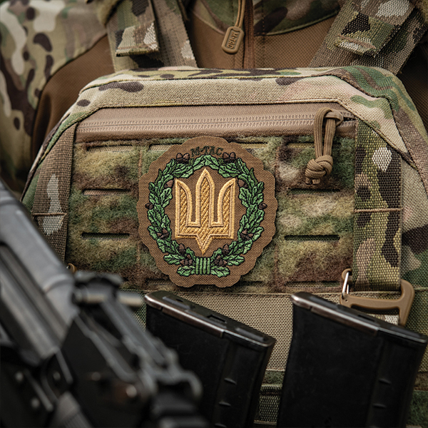 M-Tac нашивка Тризуб з дубовим вінком (вишивка) Coyote. Фото 2