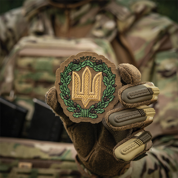M-Tac нашивка Тризуб з дубовим вінком (вишивка) Coyote. Фото 3