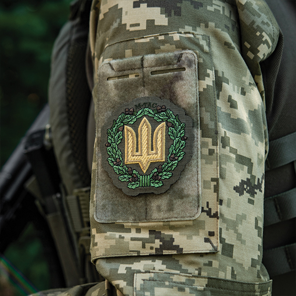 M-Tac нашивка Тризуб з дубовим вінком (вишивка) Ranger Green. Фото 2