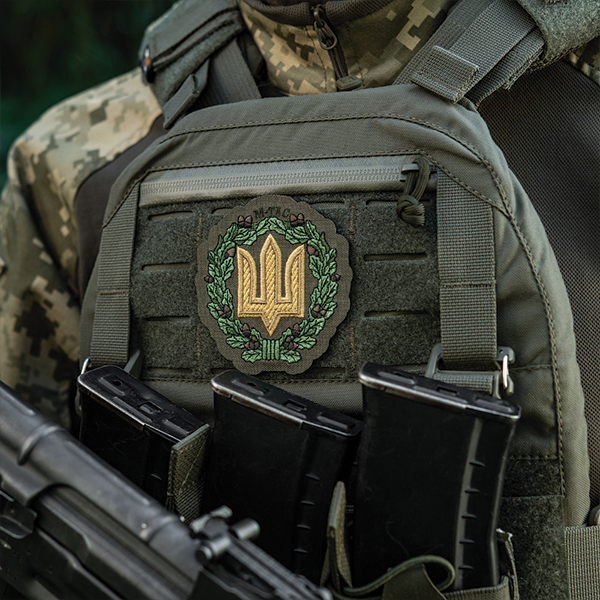 M-Tac нашивка Тризуб з дубовим вінком (вишивка) Ranger Green. Фото 3