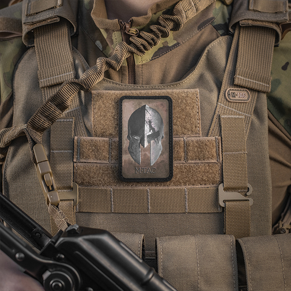 M-Tac нашивка Spartan Helmet Coyote/Black. Фото 2