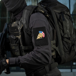 M-Tac нашивка Spartan Helmet USA (вишивка) Black
