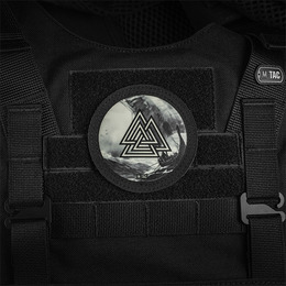 M-Tac нашивка Валькнут/Драккар кругла (80 мм) Black/GID. Фото 3