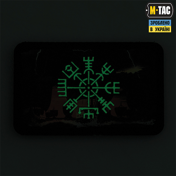 M-Tac нашивка Вегвізир/Драккар (80х50 мм) Black/GID. Фото 2