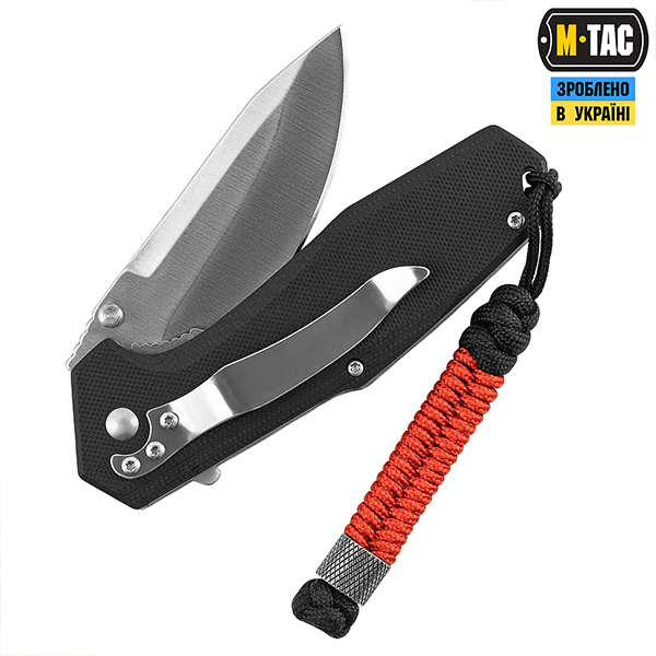 M-Tac темляк Fish&Cylindre Steel Black&Red. Фото 2