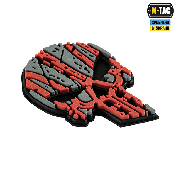 M-Tac нашивка Ukrainian Punisher 3D PVC Red/Black type 2. Фото 2