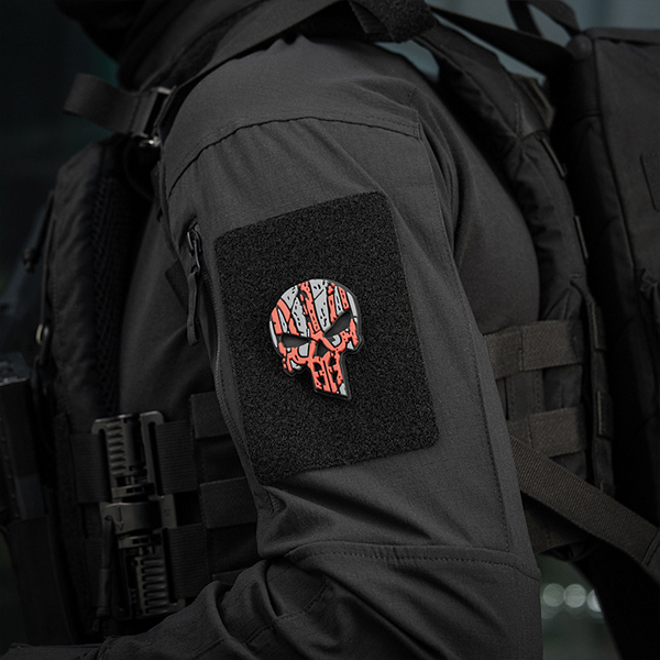 M-Tac нашивка Ukrainian Punisher 3D PVC Red/Black type 2. Фото 4