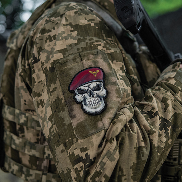 M-Tac нашивка Череп у береті (Десантно-Штурмові війська). Фото 3