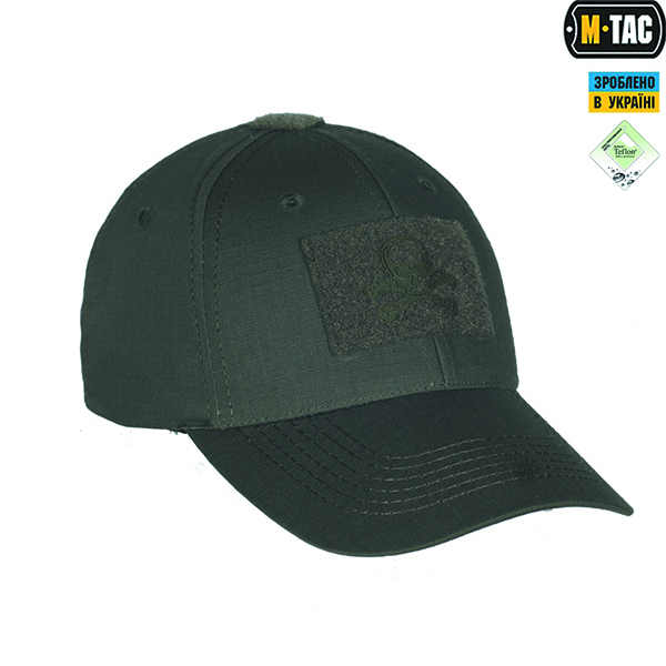 M-Tac бейсболка тактична Flex ріп-стоп Pirate Skull Army Olive