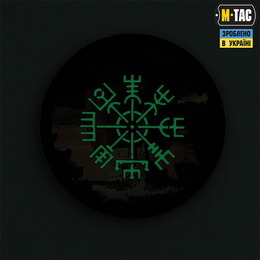 M-Tac нашивка Вегвізир/Драккар кругла (80 мм) Black/GID