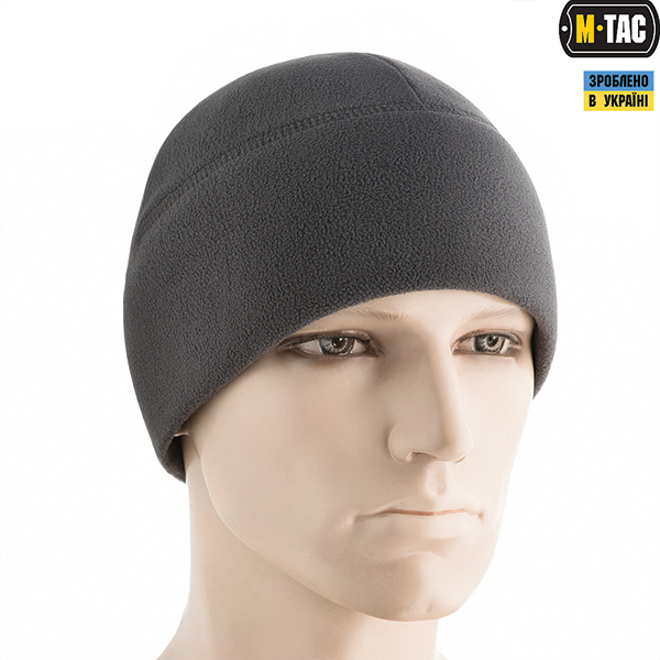 M-Tac шапка Watch Cap Elite фліс (260г/м2) with Slimtex Dark Grey. Фото 3