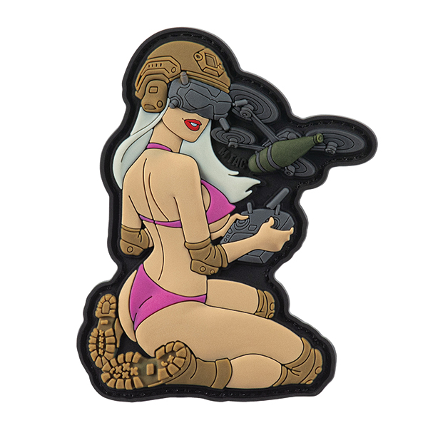 M-Tac нашивка Tactical girl №6 PVC White/Pink/Coyote V1