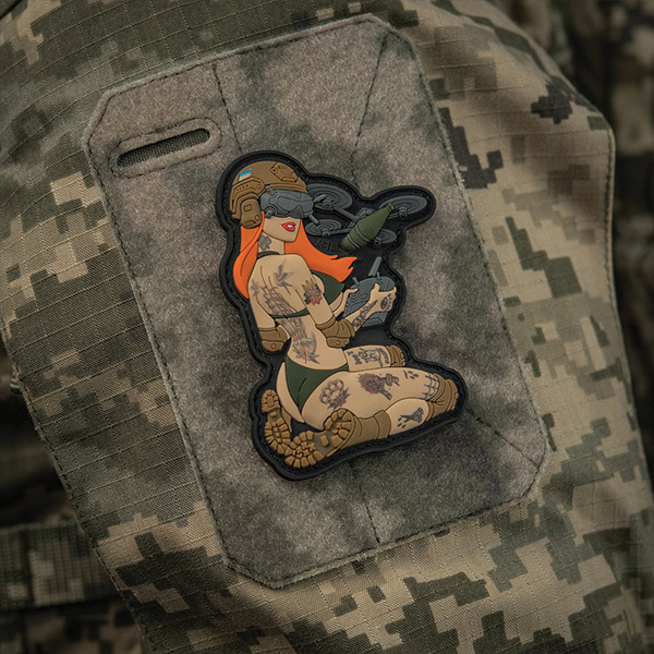 M-Tac нашивка Tactical girl №6 PVC redhead Hooligan Olive V1. Фото 6