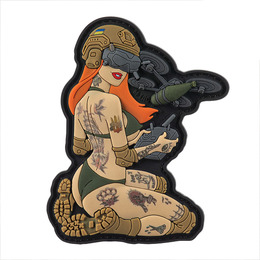 M-Tac нашивка Tactical girl №6 PVC redhead Hooligan Olive V1